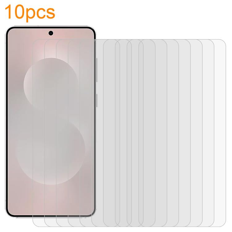 10pcs xDfind 0.18mm 9H 2.5D High Aluminum Tempered Glass Film, Support Fingerprint Unlocking, For Samsung Galaxy S25 Edge 5G, For Samsung Galaxy S25 5G, For Samsung Galaxy S25+ 5G, For Samsung Galaxy S25 Ultra 5G, For Samsung Galaxy S24 Ultra 5G