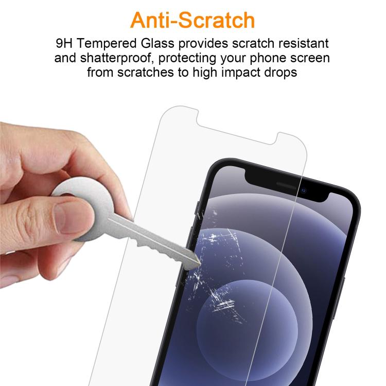 10pcs xDfind 0.26mm 9H 2.5D Middle Aluminum Tempered Glass Film, For iPhone 12 mini, For iPhone 11 Pro Max / XS Max, For iPhone 11 / XR, For iPhone 11 Pro / XS / X