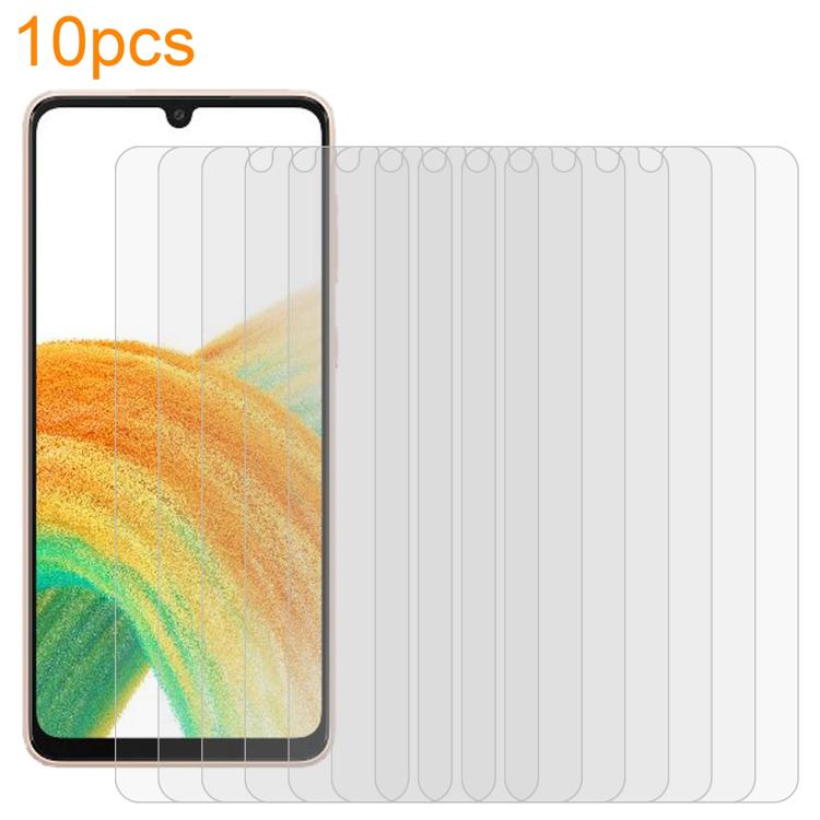 10pcs xDfind 0.26mm 9H 2.5D Middle Aluminum Tempered Glass Film, For Samsung Galaxy A34 5G, For Samsung Galaxy A52s 5G / A23s, For Samsung Galaxy A04s / A04 / A04e, For Samsung Galaxy A12 5G / A12 Nacho / M12, For Samsung Galaxy A22 5G / A23