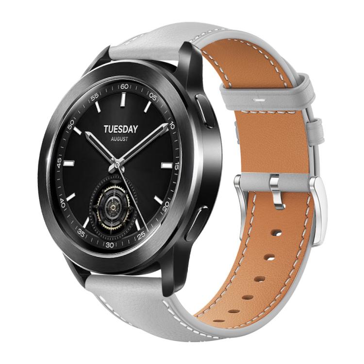 xDfind Flat Head Black Shark Fine Grain Leather Watch Band, 22mm For Xiaomi Watch S3/2 Pro/S2/S1