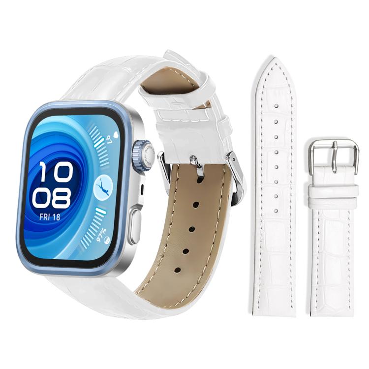 xDfind Bamboo Texture Pin Buckle Leather Watch Band, For Huawei Watch Fit 4 Pro / Fit 4 / Fit 3 20mm