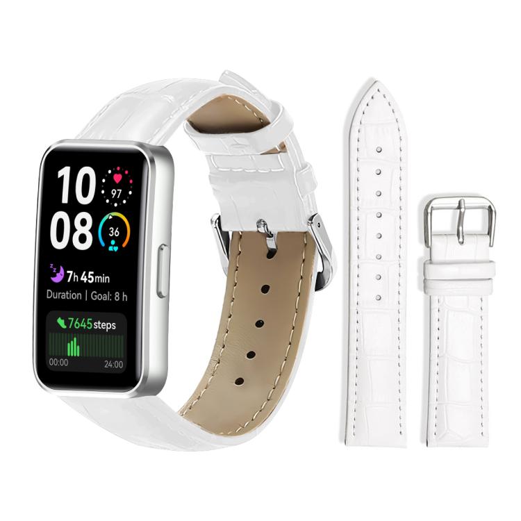 xDfind Bamboo Texture Pin Buckle Leather Watch Band, For Huawei Band 10 / 9 / 8 14mm