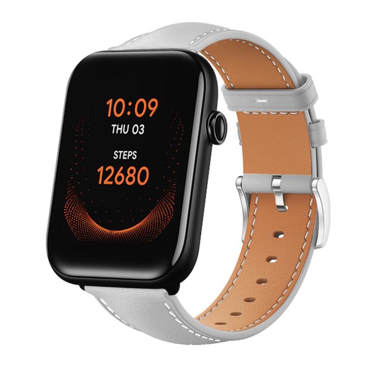 xDfind Flat Head Black Shark Fine Grain Leather Watch Band, 20mm For Ticwatch GTH / E3 / E / 2