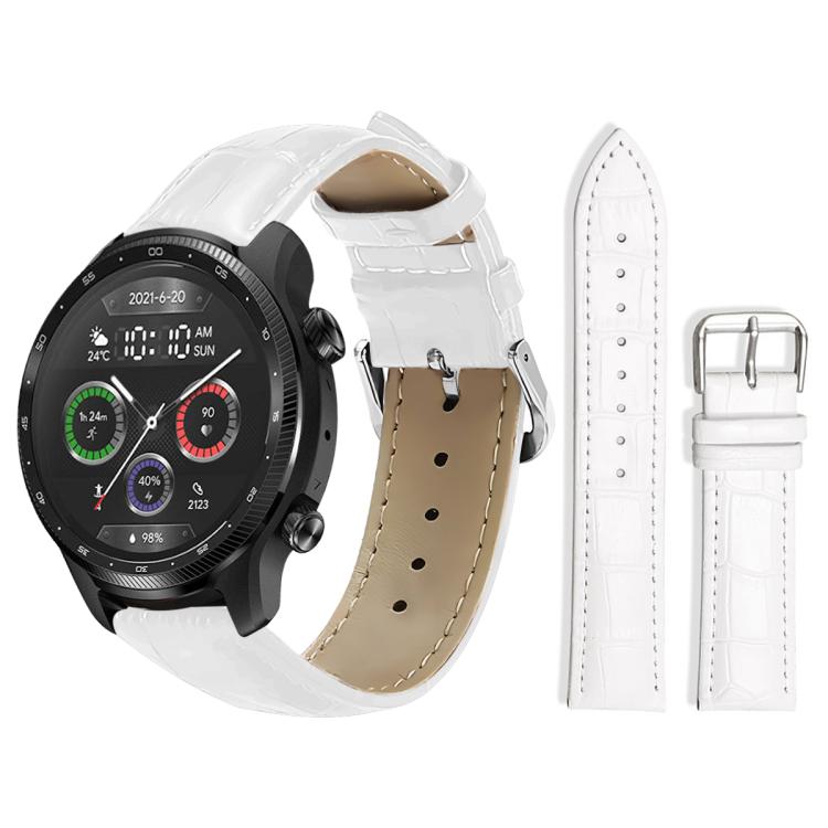 xDfind Bamboo Texture Pin Buckle Leather Watch Band, 22mm For Ticwatch Pro X / Pro3 / Pro / GTX / E2