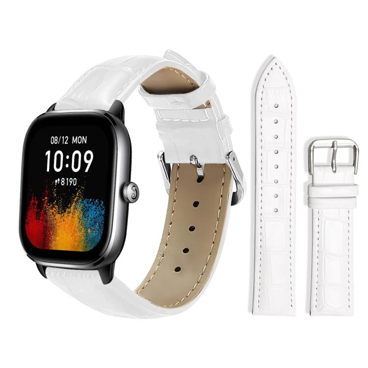 xDfind Bamboo Texture Pin Buckle Leather Watch Band, 20mm For Amazfit GTS4 mini/GTS3/2/2E