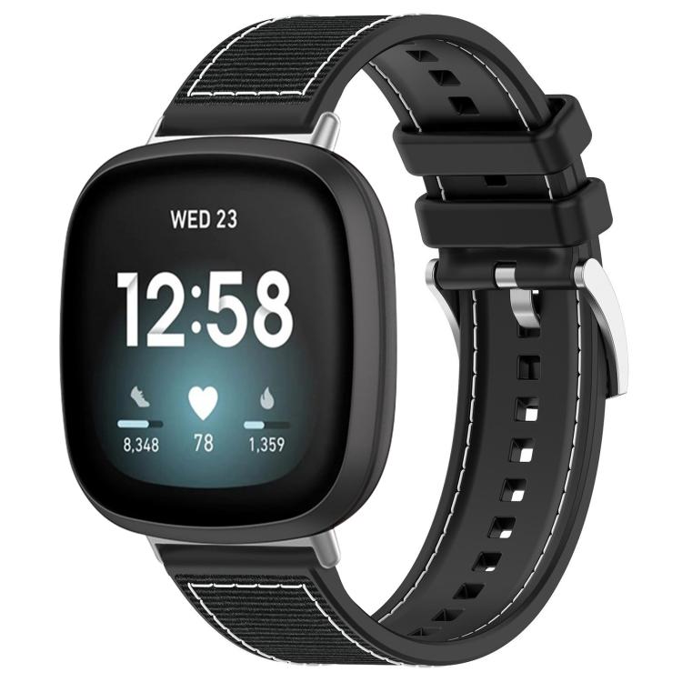 xDfind Hybrid Nylon Braid Silicone Watch Band, For Fitbit Versa 4/Versa3/Sense2/Sense 20mm