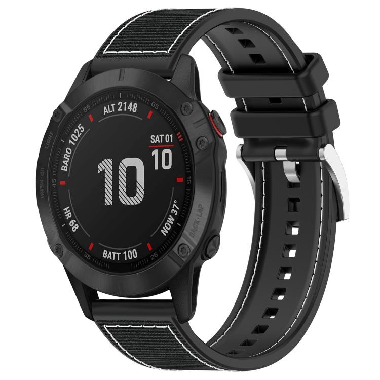 xDfind Hybrid Nylon Braid Silicone Watch Band, For Garmin Fenix 8/7X/6X/5X 26mm