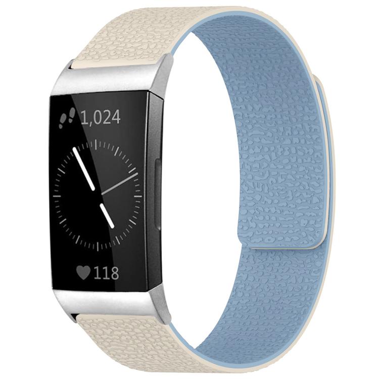 xDfind Litchi Texture Magnetic Silicone Watch Band, For Fitbit Charge 4 / Charge 3