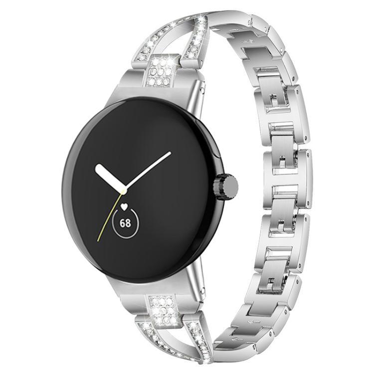xDfind X-Shaped Single Row Diamond Metal Watch Band, For Google Pixel Watch / Watch2 / Watch3 41mm