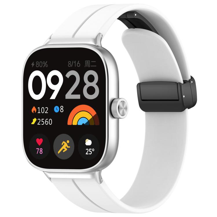 xDfind Flat Head Groove Folding Black Buckle Silicone Watch Band, For Xiaomi Band 9 Pro/8 Pro/Redmi Watch 5/4