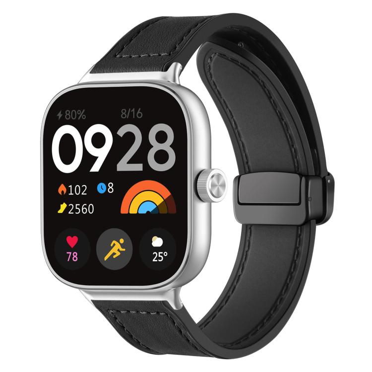 xDfind Crazy Horse Pattern Silicone Skin Magnetic Buckle Watch Band, For Xiaomi Smart Band 9 Pro/8 Pro/Redmi Watch 5/4