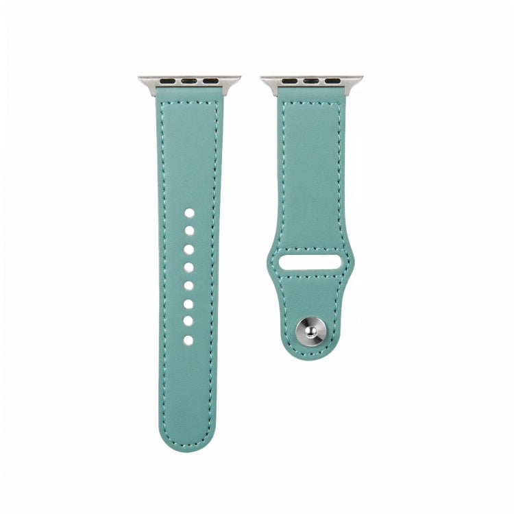 Nail Silver Buckle Leather Watch Band For Apple Watch Series, 7 41mm / 6&SE&5&4 40mm / 3&2&1 38mm