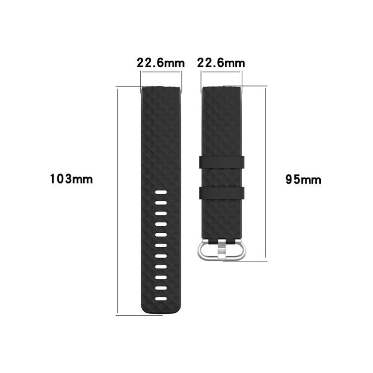 Silver Color Buckle TPU Wrist Strap Watch Band for Fitbit Charge 4 / Charge 4 SE / Charge 3 / Charge 3 SE