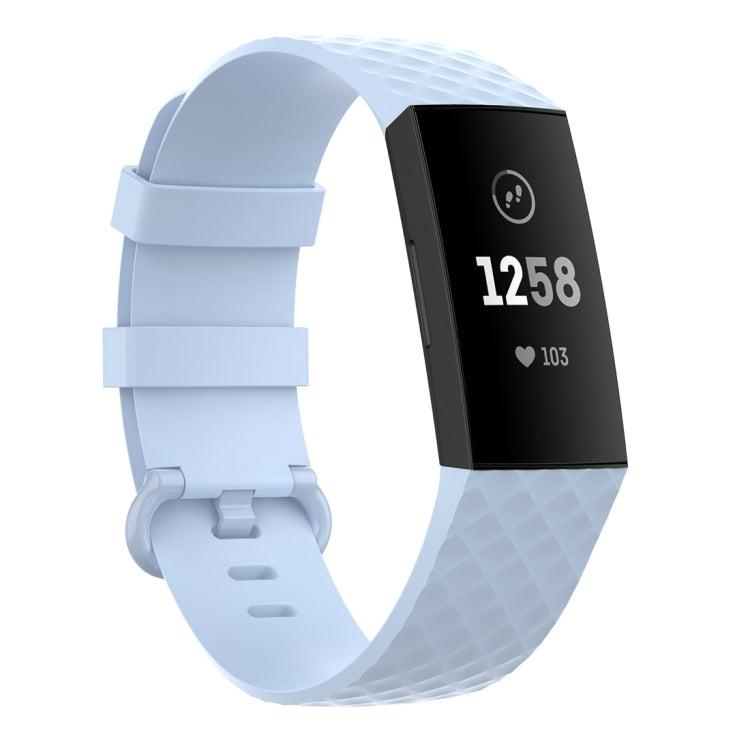 Silver Color Buckle TPU Wrist Strap Watch Band for Fitbit Charge 4 / Charge 4 SE / Charge 3 / Charge 3 SE, Size: S