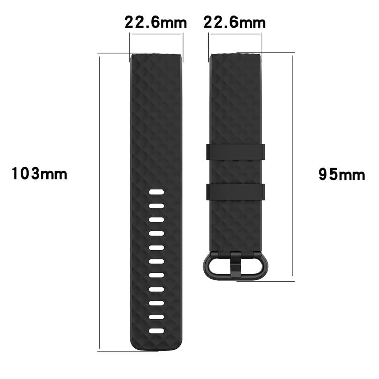 Silver Color Buckle TPU Wrist Strap Watch Band for Fitbit Charge 4 / Charge 4 SE / Charge 3 / Charge 3 SE, Size: S