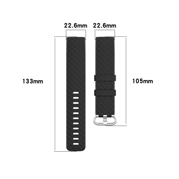 Silver Color Buckle TPU Wrist Strap Watch Band for Fitbit Charge 4 / Charge 4 SE / Charge 3 / Charge 3 SE