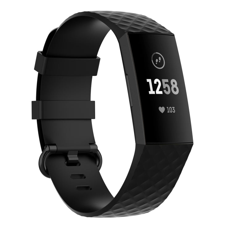 Silver Color Buckle TPU Wrist Strap Watch Band for Fitbit Charge 4 / Charge 4 SE / Charge 3 / Charge 3 SE