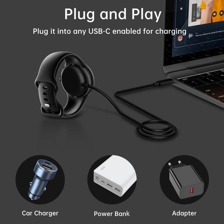 For Google Pixel Watch xDfind Smart Watch Magnetic Charging Cable, Length: 1m, USB Port