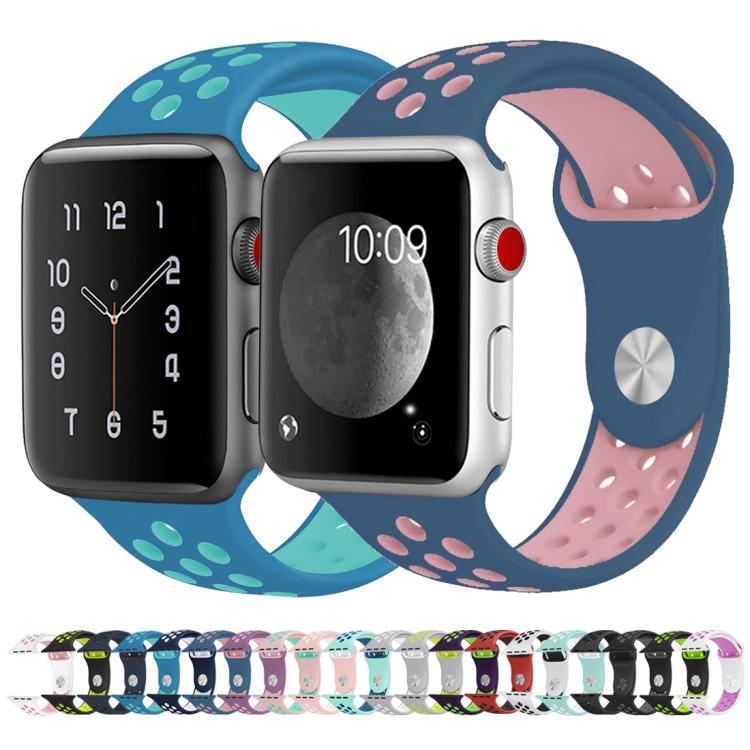 xDfind Two Color Silicone Sports Watch Band, For Apple Watch 42mm / 41mm / 40mm / 38mm