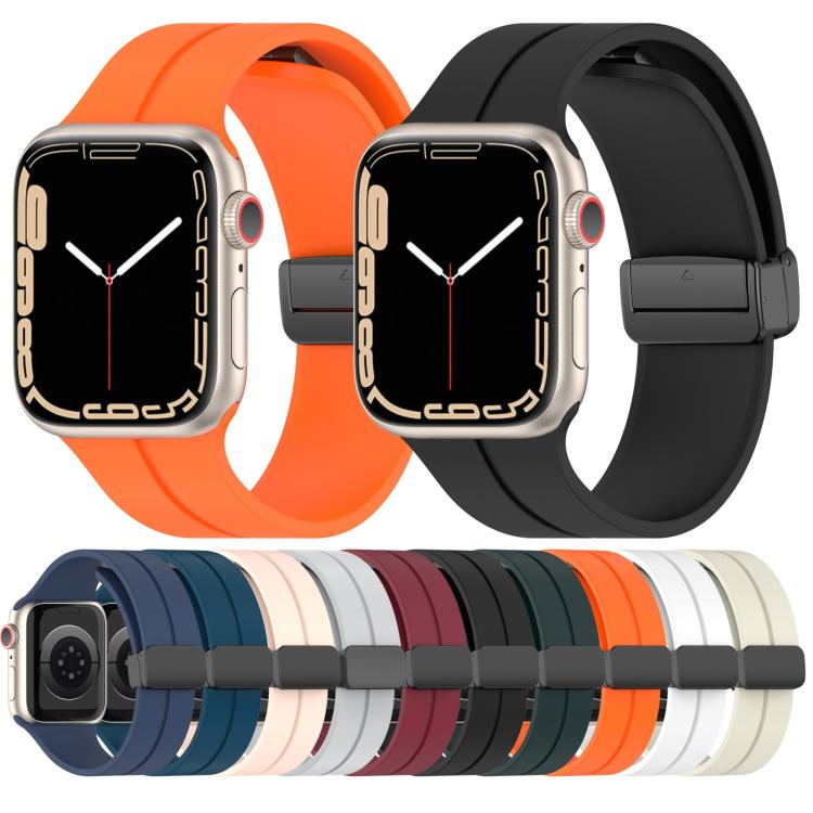 xDfind Solid Color Magnetic Buckle Silicone Watch Band, For Apple Watch 46mm / 49mm / 45mm / 44mm