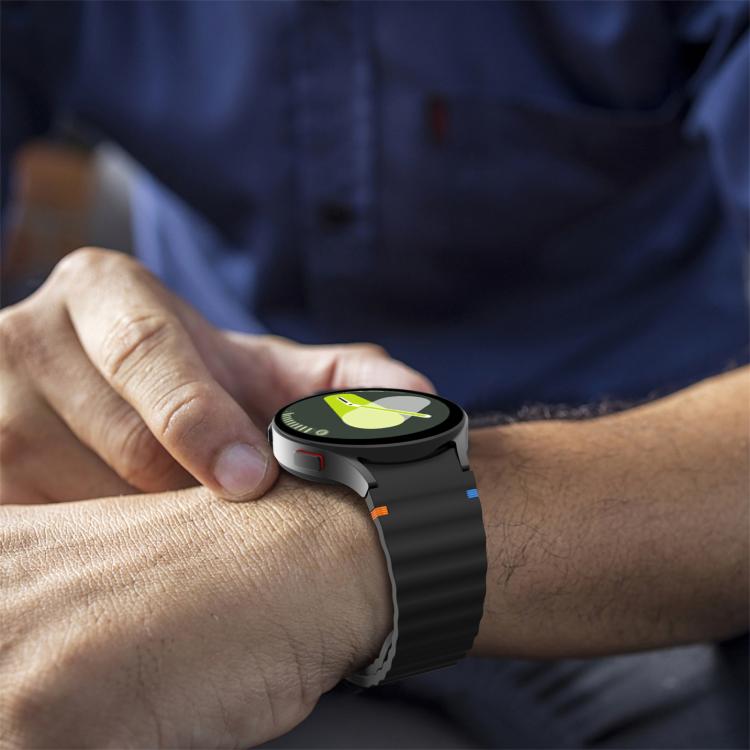 xDfind Wavy Grain Stitched Colorful Buckle Silicone Watch Band