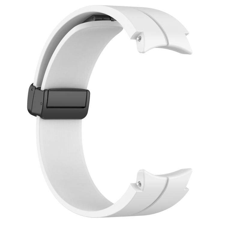 xDfind Fold Magnetic Black Buckle Silicone Watch Band, For Samsung Galaxy Watch7 / FE / 6 / 5 / 4