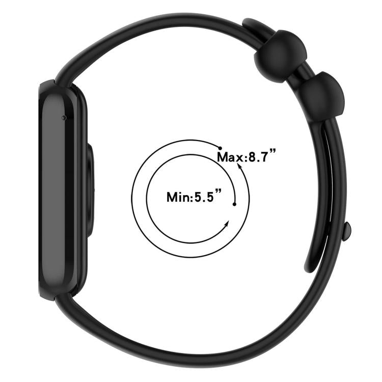 xDfind Solid Color Black Buckle Silicone Watch Band, For Xiaomi Band 10 Pro/9 Pro/Redmi Watch 6/5/4