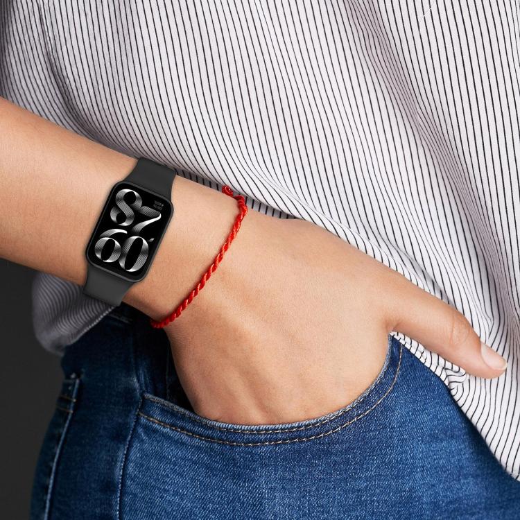 xDfind Solid Color Black Buckle Silicone Watch Band, For Redmi Watch 6 / Watch 5 / Watch 4