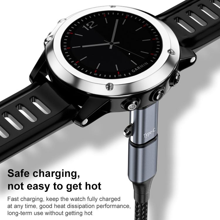 For Garmin Fenix 8 / 7X / vivoactive 6 xDfind Watch Charging Adapter, Type-C Straight