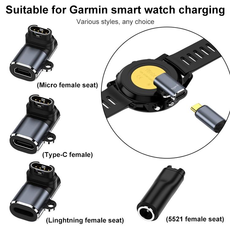 For Garmin Fenix 8 / 7X / vivoactive 6 xDfind Watch Charging Adapter, Type-C Straight