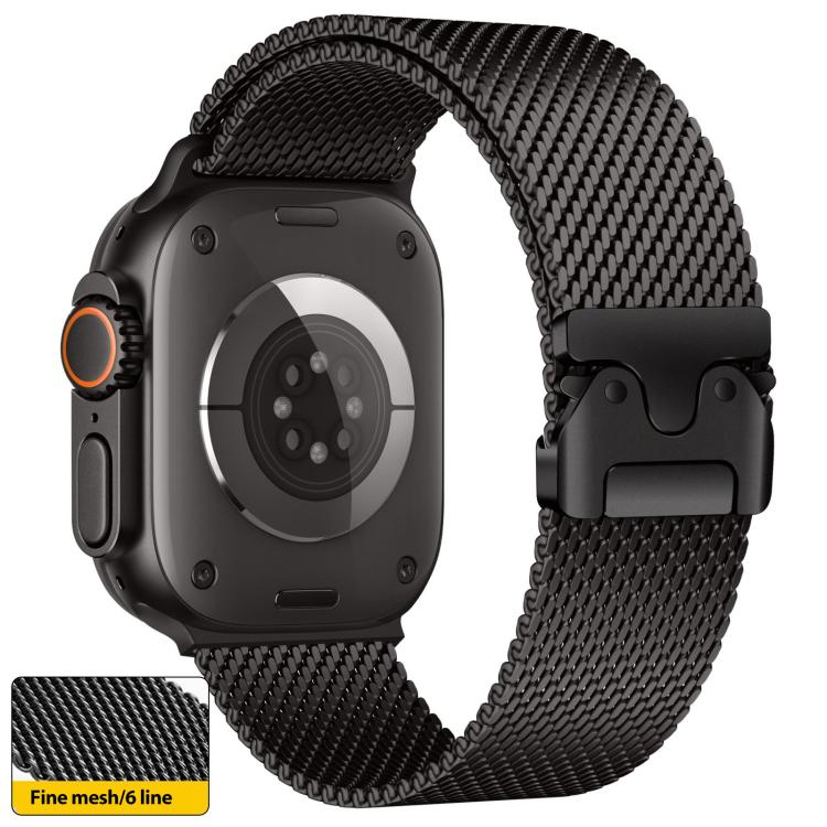 xDfind Umbrella Buckle Fine Mesh Milanese Stainless Steel Watch Band, For Apple Watch 46mm / 49mm / 45mm / 44mm Fine Mesh