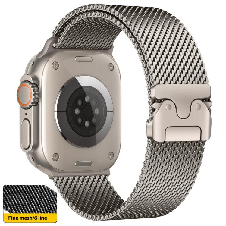 xDfind Umbrella Buckle Fine Mesh Milanese Stainless Steel Watch Band, For Apple Watch 46mm / 49mm / 45mm / 44mm Fine Mesh