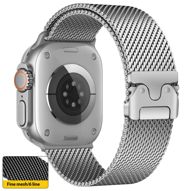 xDfind Umbrella Buckle Fine Mesh Milanese Stainless Steel Watch Band, For Apple Watch 46mm / 49mm / 45mm / 44mm Fine Mesh