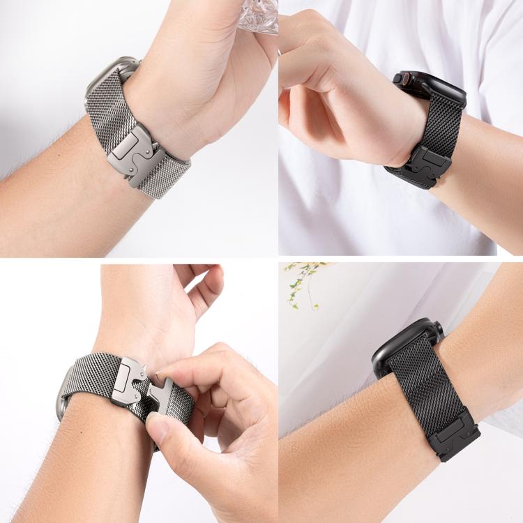xDfind Umbrella Buckle Fine Mesh Milanese Stainless Steel Watch Band, For Apple Watch 42mm / 41mm / 40mm / 38mm Fine Mesh