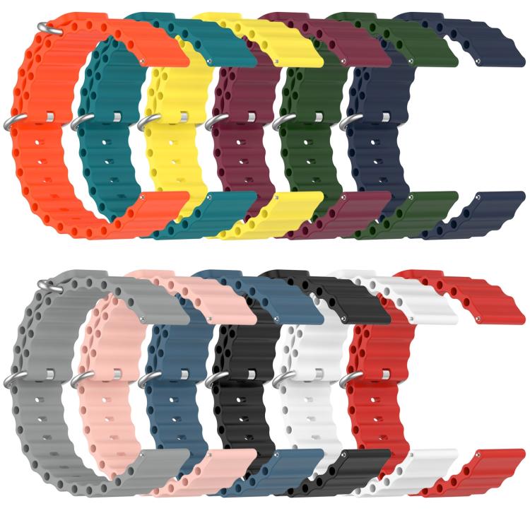 xDfind Ocean Style Silicone Solid Color Watch Band, 20mm