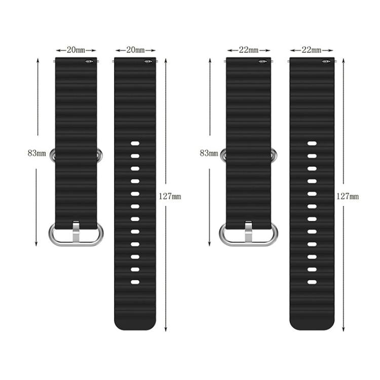 xDfind Ocean Style Silicone Solid Color Watch Band, 20mm
