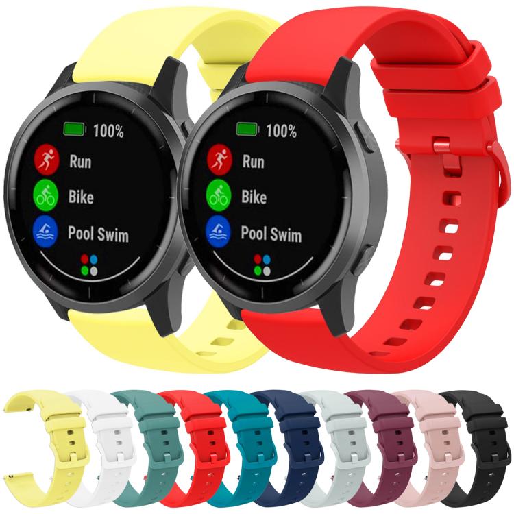 xDfind Flat Pure Color Silicone Watch Band, 20mm