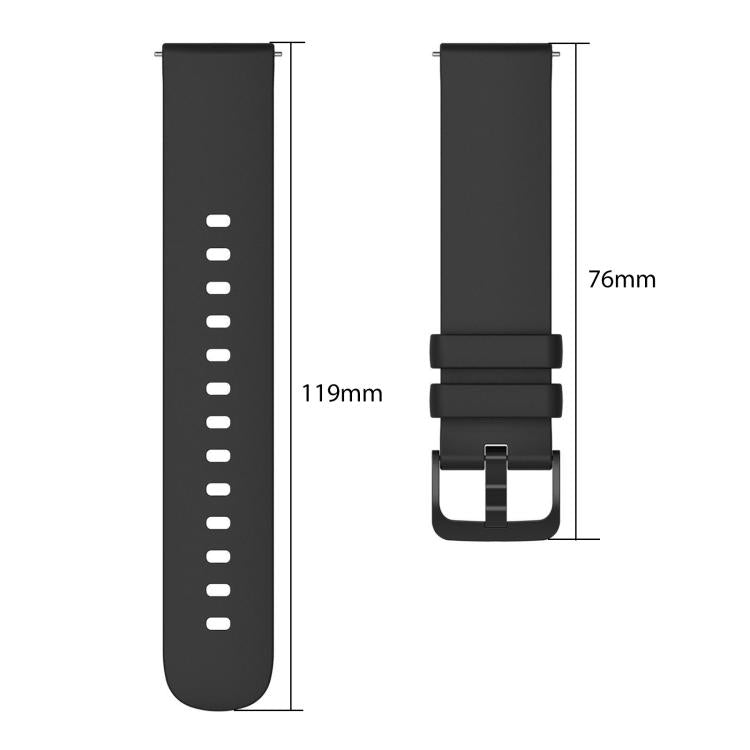 xDfind Flat Pure Color Silicone Watch Band, 20mm