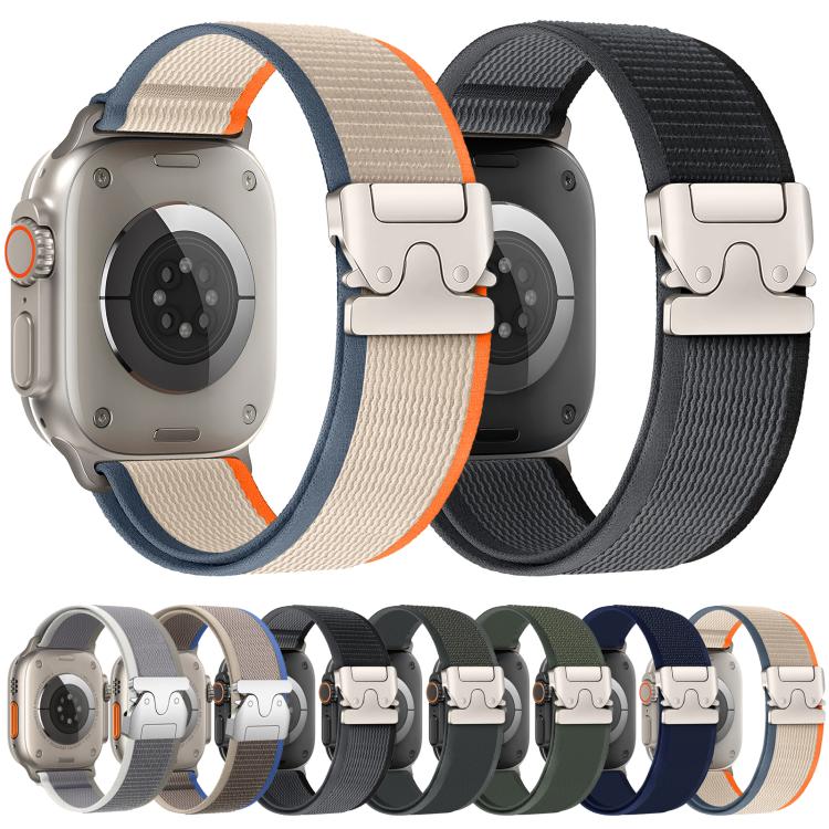 xDfind Titanium Buckle Snap Button Loop Nylon Watch Band, For Apple Watch 46mm / 49mm / 45mm / 44mm