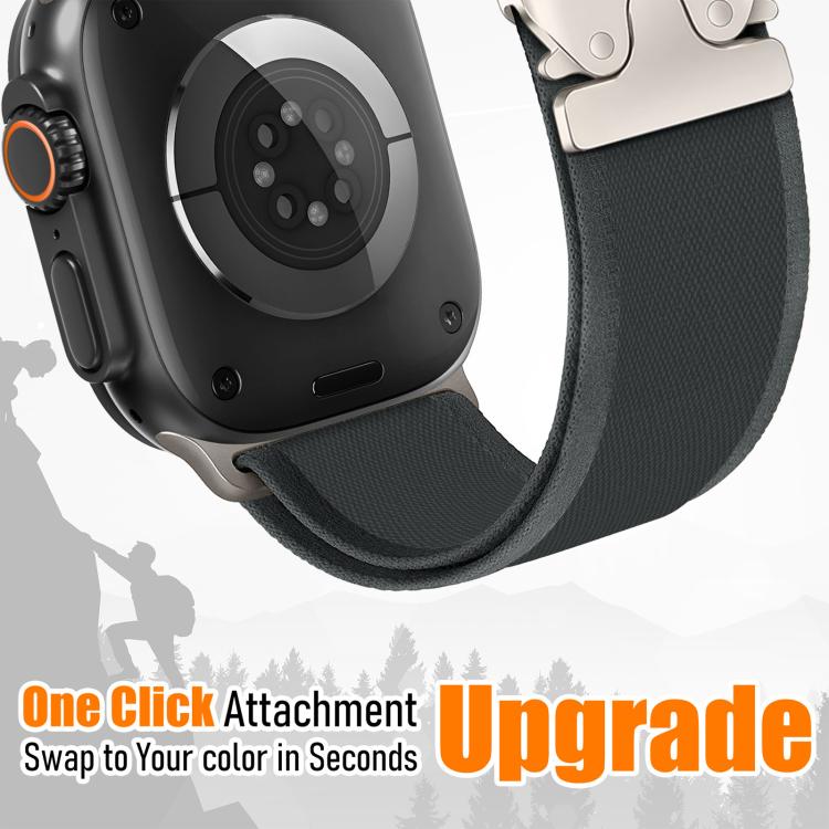xDfind Titanium Buckle Snap Button Loop Nylon Watch Band, For Apple Watch 46mm / 49mm / 45mm / 44mm