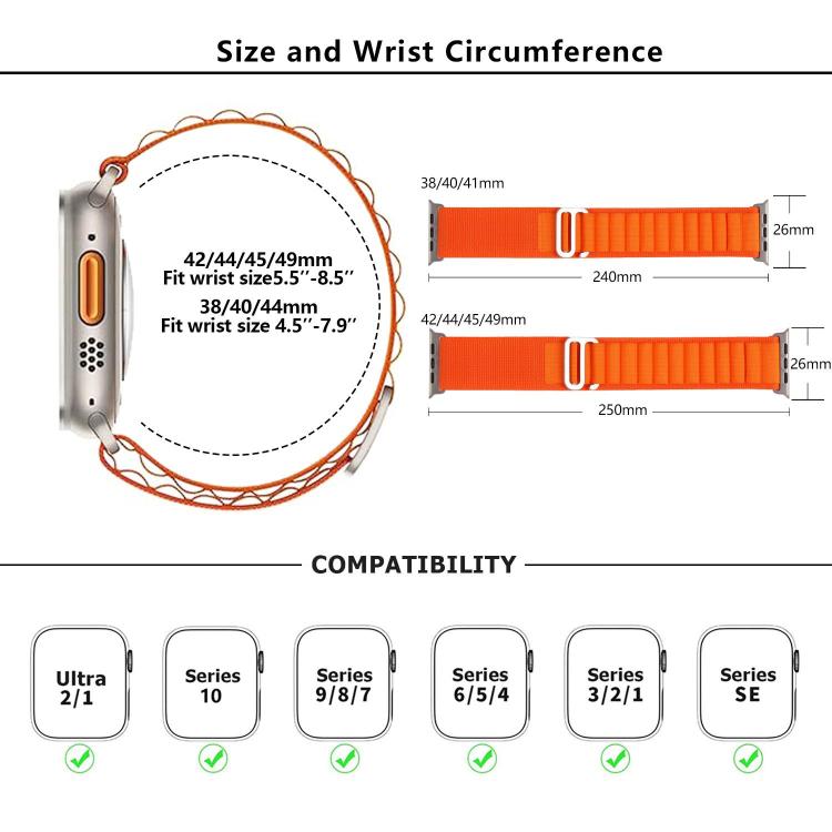 xDfind Aline Nylon Loop Watch Band, For Apple Watch 46mm / 49mm / 45mm / 44mm