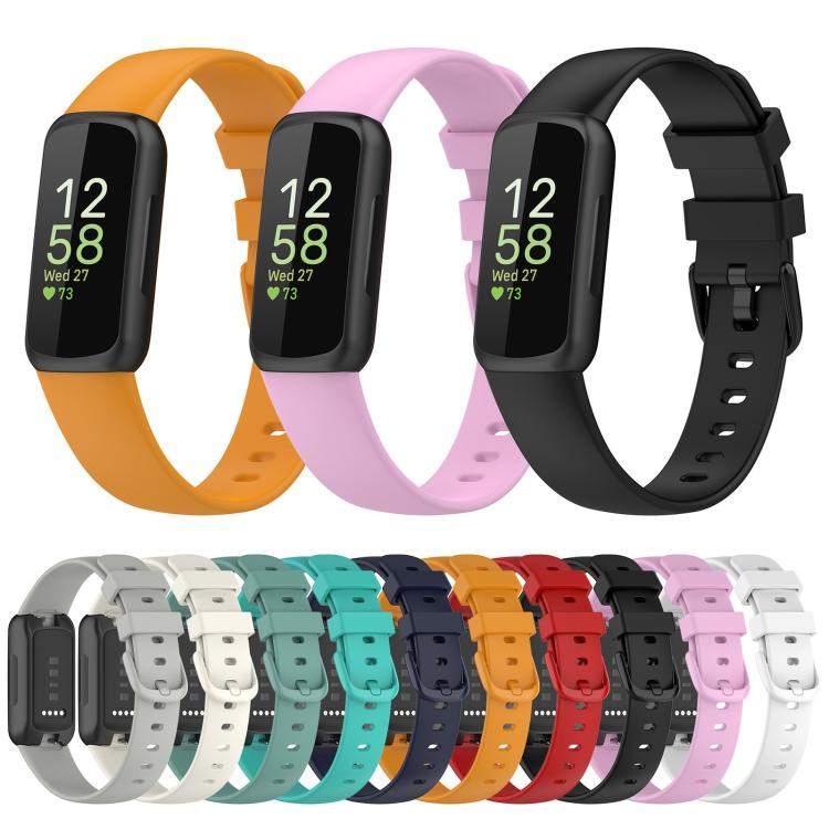 For Fitbit Inspire 3 xDfind Solid Color Silicone Watch Band, S