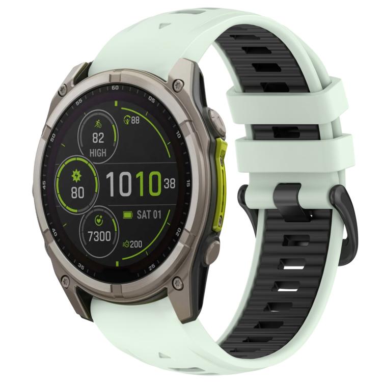 xDfind Dual Color Quick Release Steel Buckle Silicone Watch Band, For Garmin 22mm