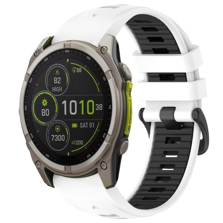 xDfind Dual Color Quick Release Steel Buckle Silicone Watch Band, For Garmin 26mm