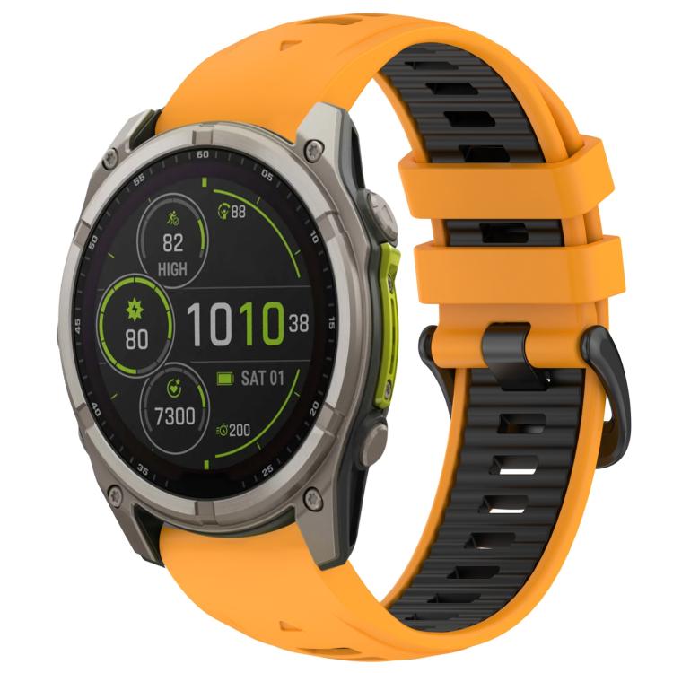 xDfind Dual Color Quick Release Steel Buckle Silicone Watch Band, For Garmin 26mm