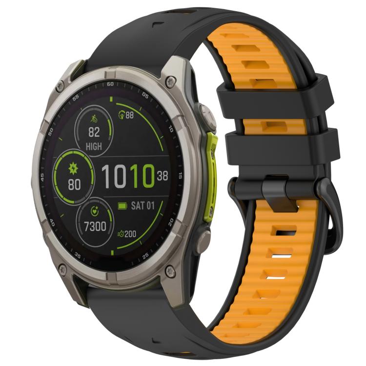 xDfind Dual Color Quick Release Steel Buckle Silicone Watch Band, For Garmin 26mm