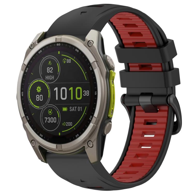 xDfind Dual Color Quick Release Steel Buckle Silicone Watch Band, For Garmin 26mm