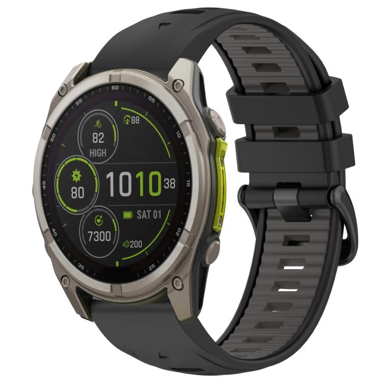 xDfind Dual Color Quick Release Steel Buckle Silicone Watch Band, For Garmin 26mm