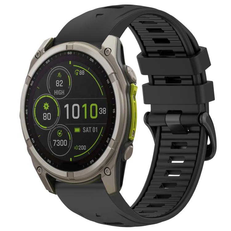xDfind Dual Color Quick Release Steel Buckle Silicone Watch Band, For Garmin 26mm