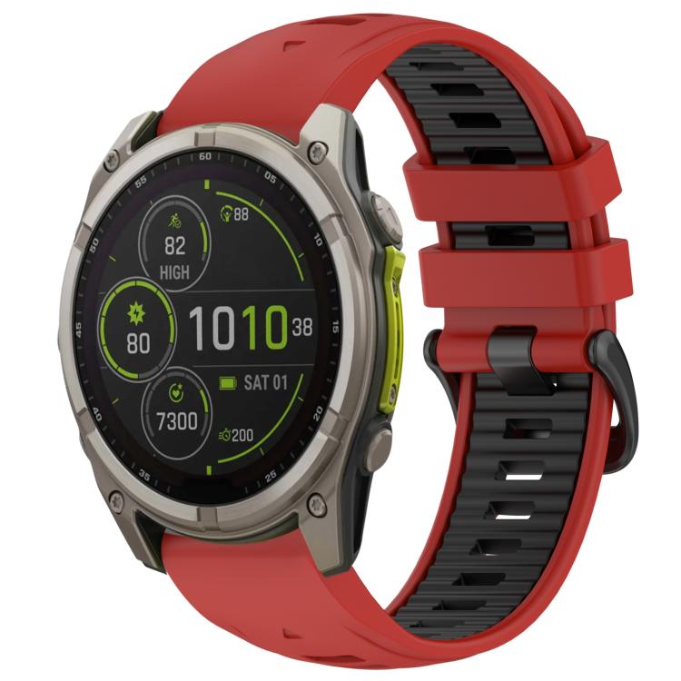 xDfind Dual Color Quick Release Steel Buckle Silicone Watch Band, For Garmin 26mm